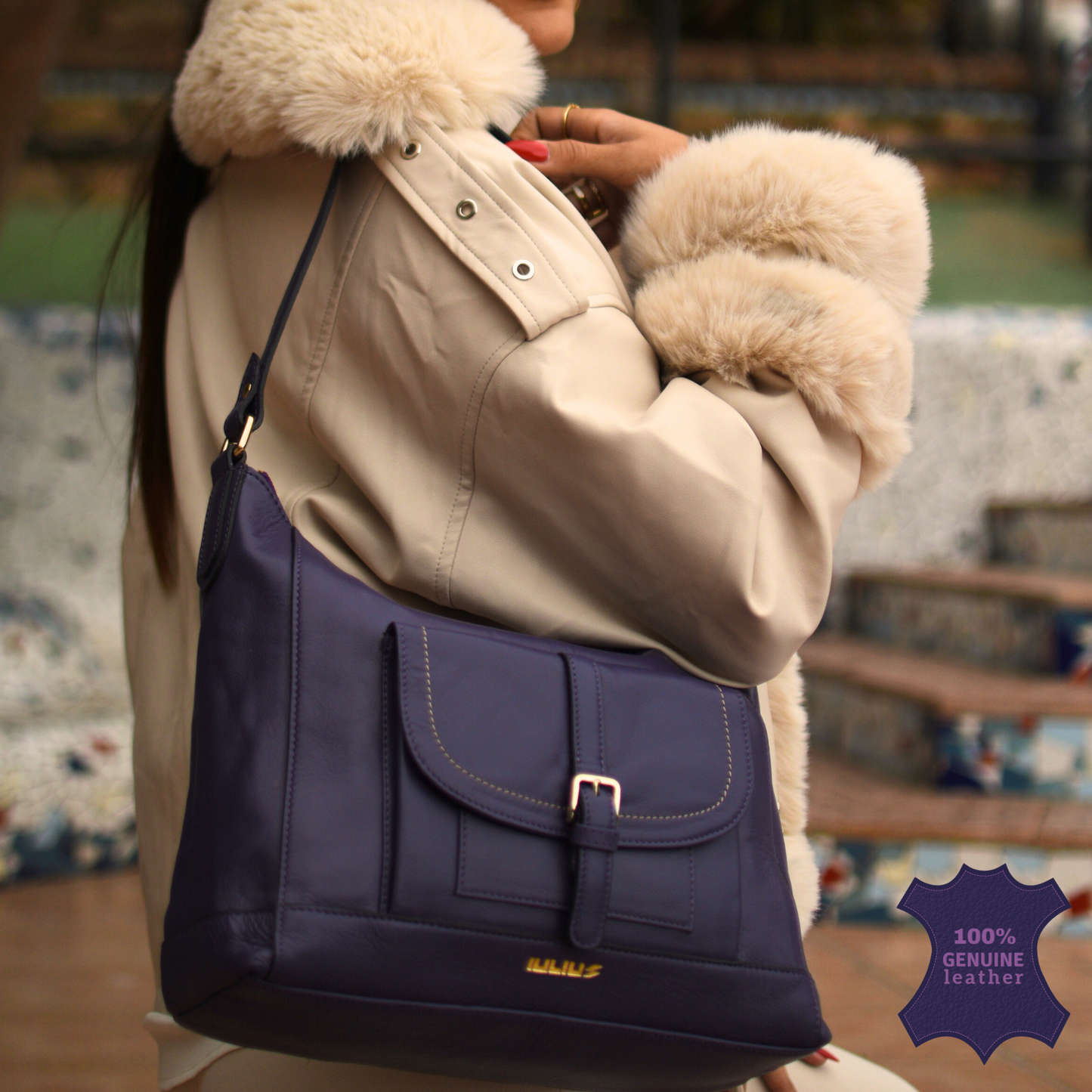Bolso de Hombro de Cuero Morado – Elegante y Funcional – IULIUS-4