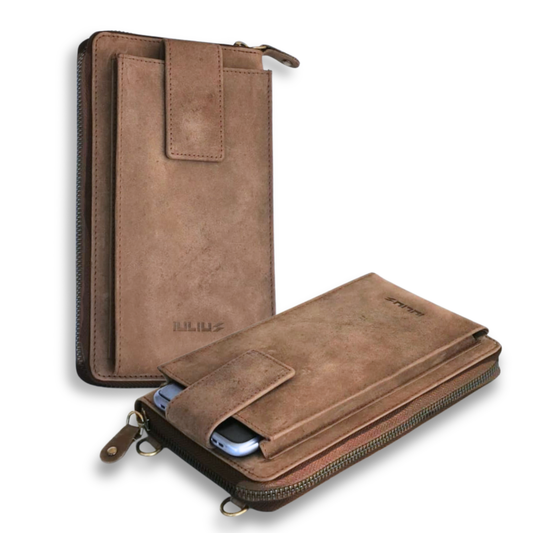 Bolso Cruzado de Cuero para Móvil (Marrón Piedra)-0