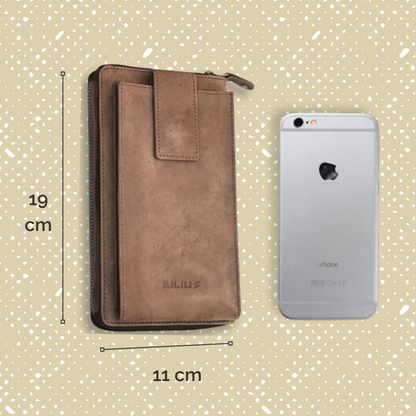 Bolso Cruzado de Cuero para Móvil (Marrón Piedra)-4