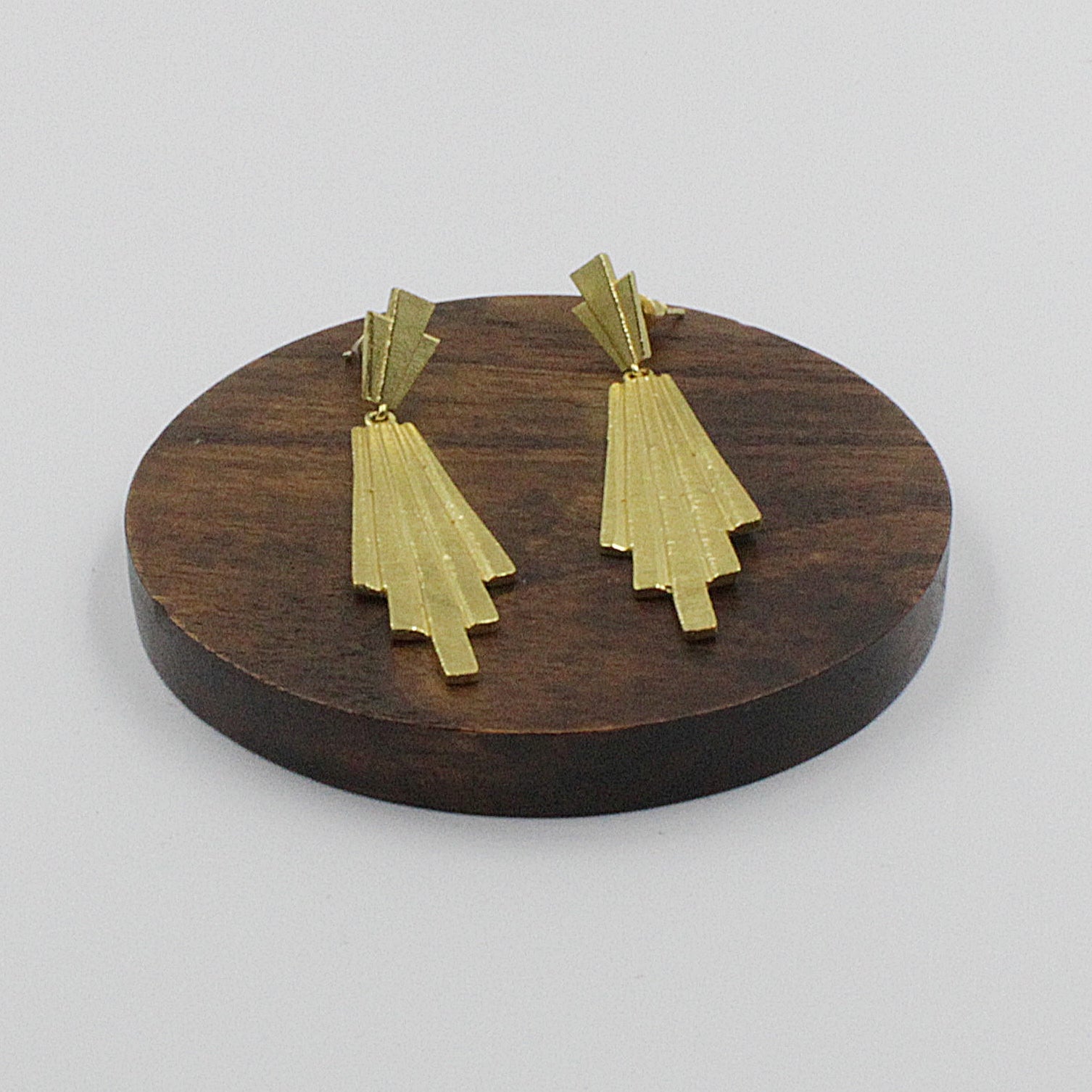 Pendientes CINEMA Nº2 bañados en oro - Diseño con carácter-2