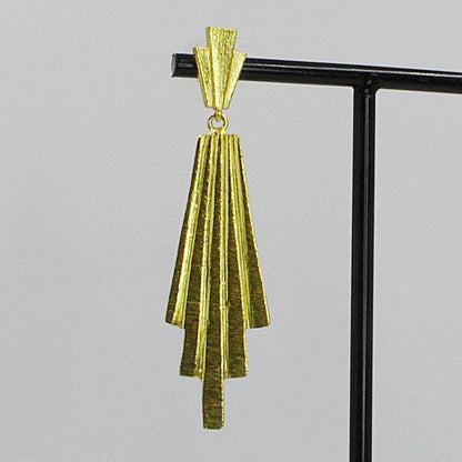 Pendientes CINEMA Nº2 bañados en oro - Diseño con carácter-3