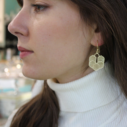 Pendientes FRATTALE de diseño bañados en oro-0