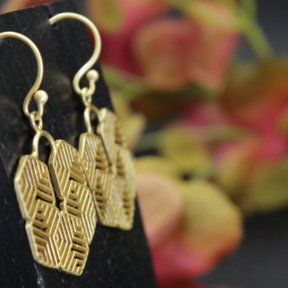 Pendientes FRATTALE de diseño bañados en oro-2