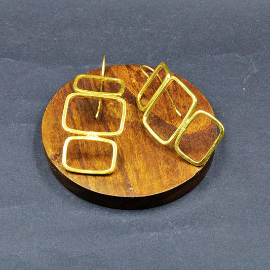 Pendientes LIEN bañados en oro-0